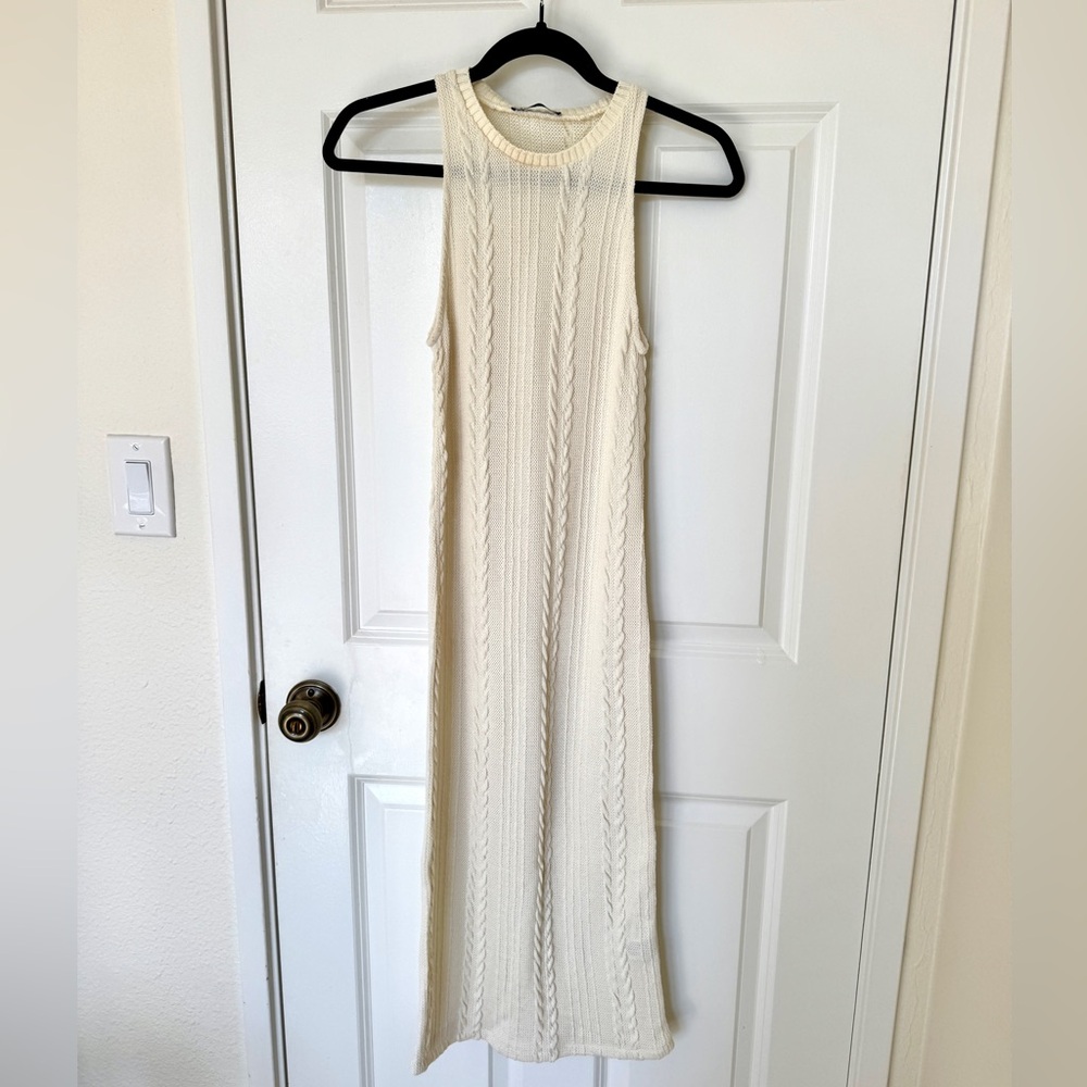 Zara Cream Knit Maxi Dress